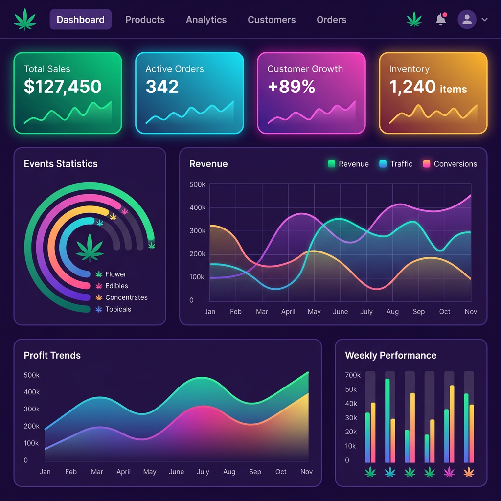 Cannabis and CBD website traffic and sales analytics